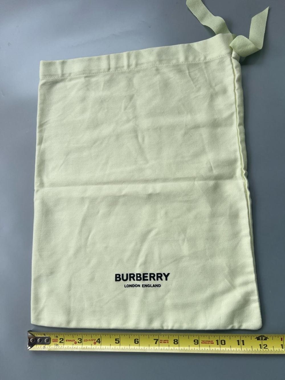 Burberry Pale Yellow Logo Drawstring Pouch